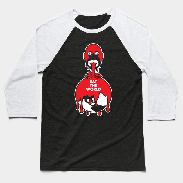 Tar Man - Eat The World Baseball T-Shirt by ghost4hire